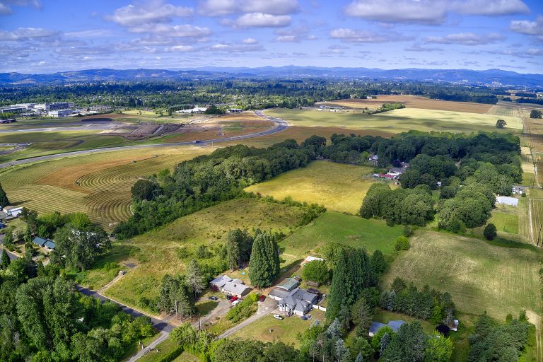 Aerial photograph of farm