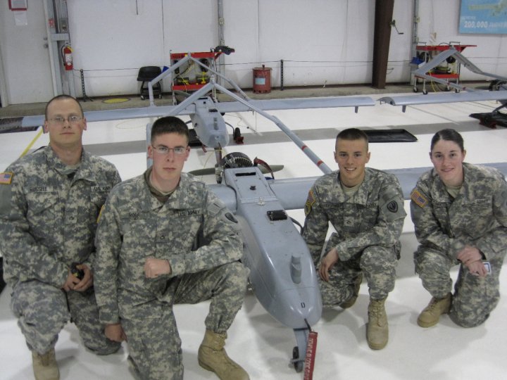 Daniel Sautter with his fellow military drone pilots