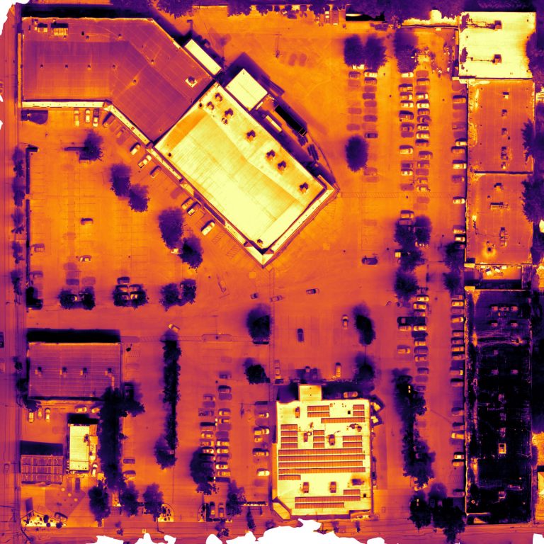 thermal image of commercial buildings