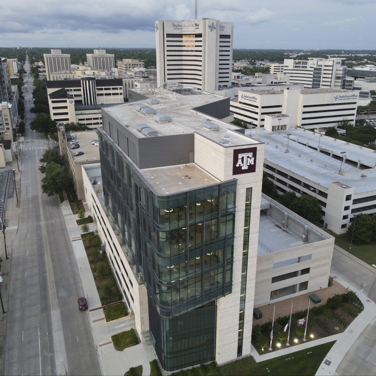 Aerial photo of downtown Portland high-rise office building